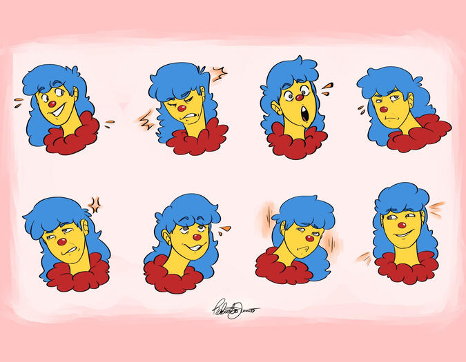 Character Expression Sheet - Clown